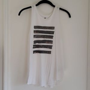 White tank top w/design - shine wherever you go